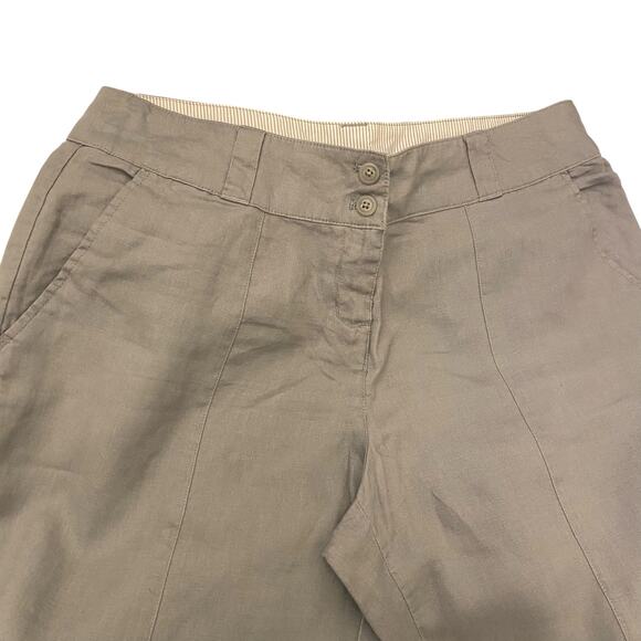 Women's Kenar 100% Linen Wide Leg Size Large Light Gray Pants Neutral Quiet Lux - Picture 14 of 14